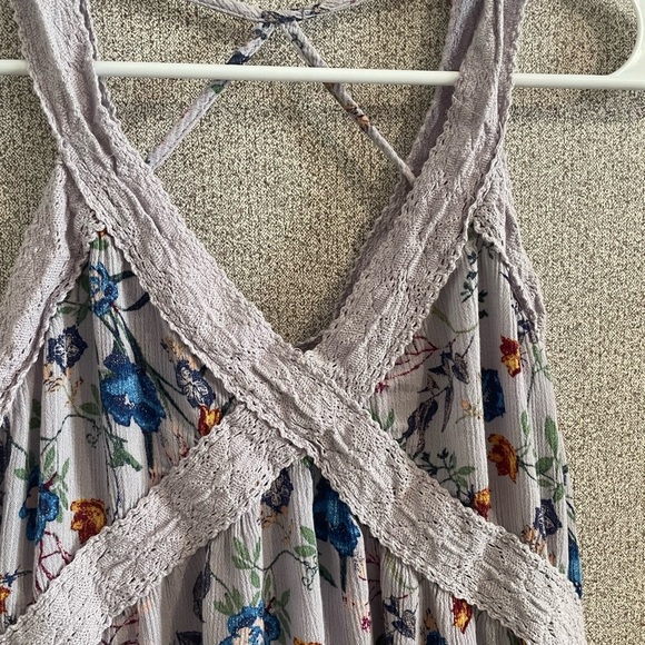 Xhilaration Purple,Blue and Orange Sleeveless‎ Halter Sundress - Picture 2 of 5